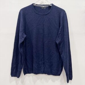 Impermeable Navy Blue Merino Wool Cashmere Crew Neck Sweater Large Men’s